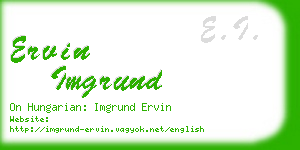 ervin imgrund business card